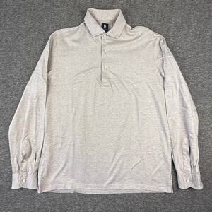 Boggi Milano Men's Collared Polo Shirt Long Sleeve Large 100% Cotton Work Casual